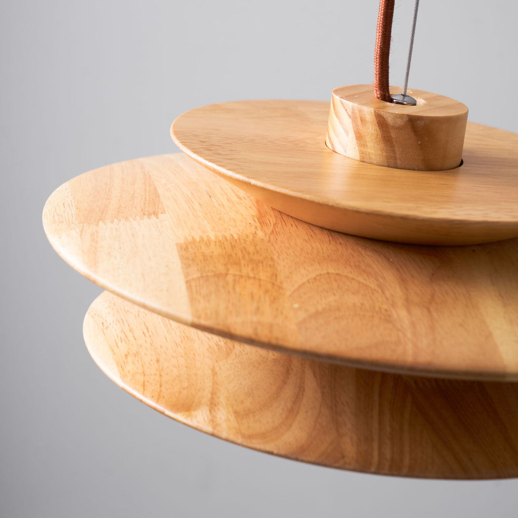 Cascade Wooden Disc Pendant Lamp