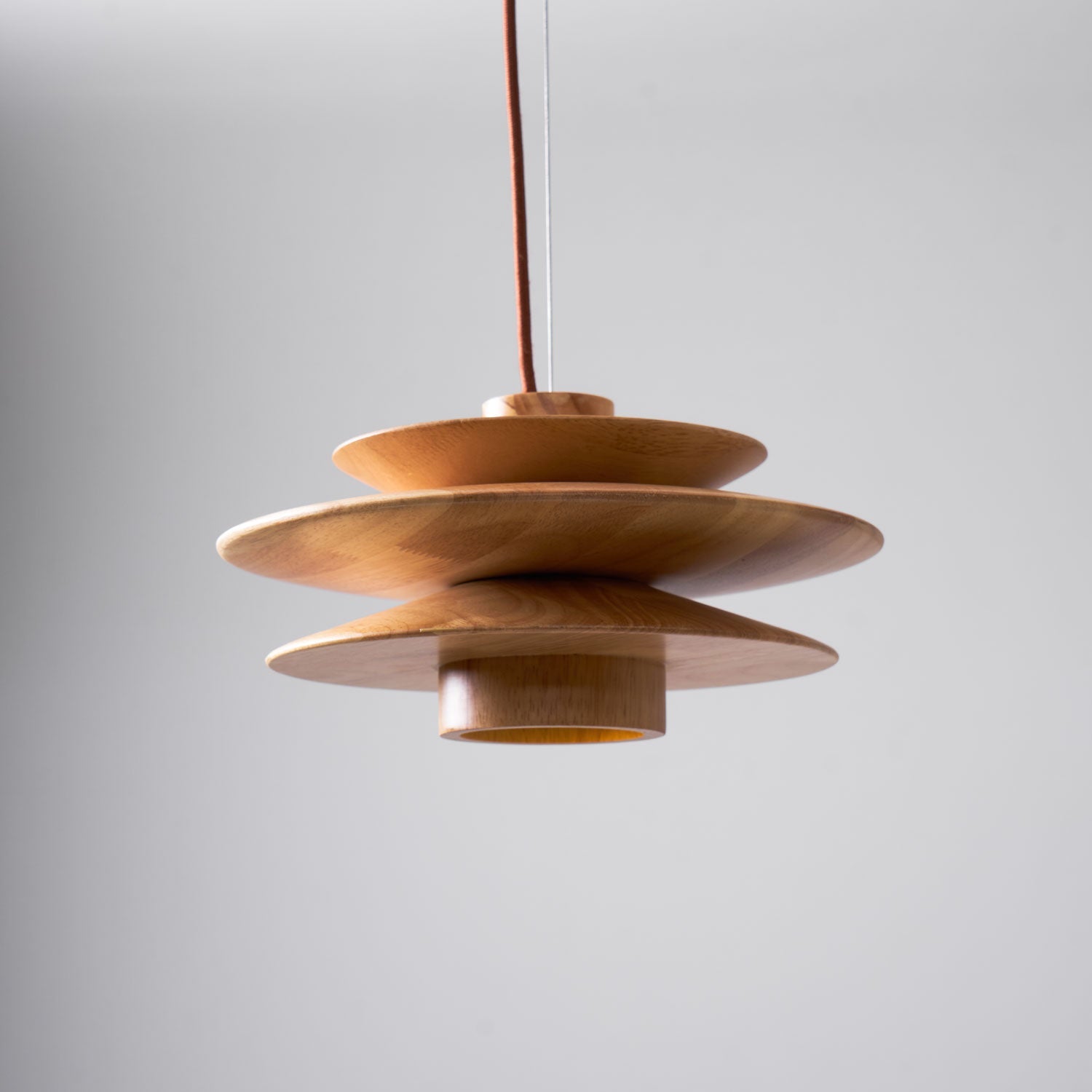 Cascade Wooden Disc Pendant Lamp