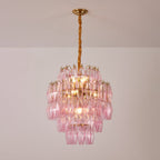Pink Murano Glass Prism Chandelier