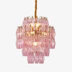 Pink Murano Glass Prism Chandelier