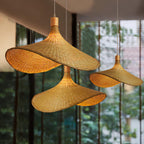 Rattan Weave Hat Pendant Light