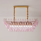 Rose Prism Glass Chandelier