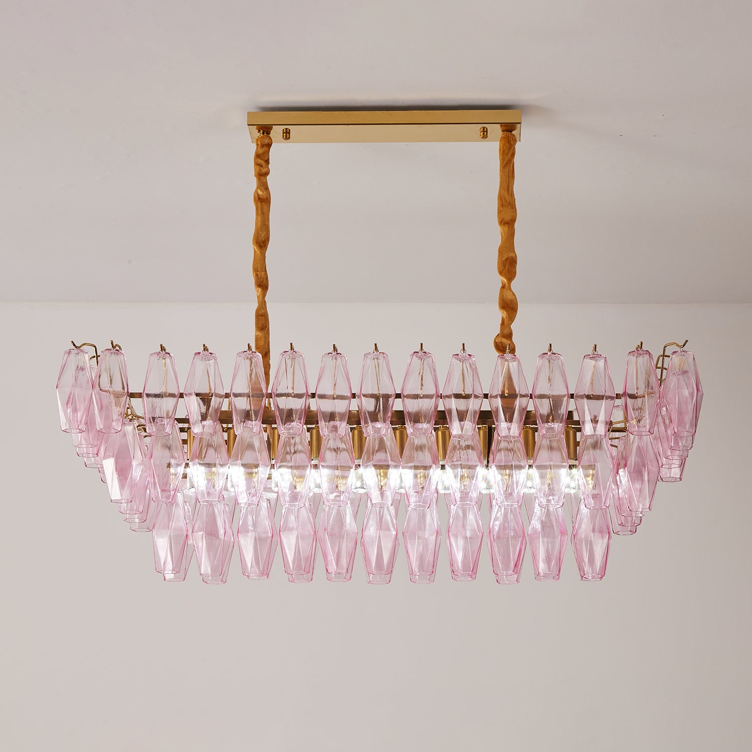 Rose Prism Glass Chandelier