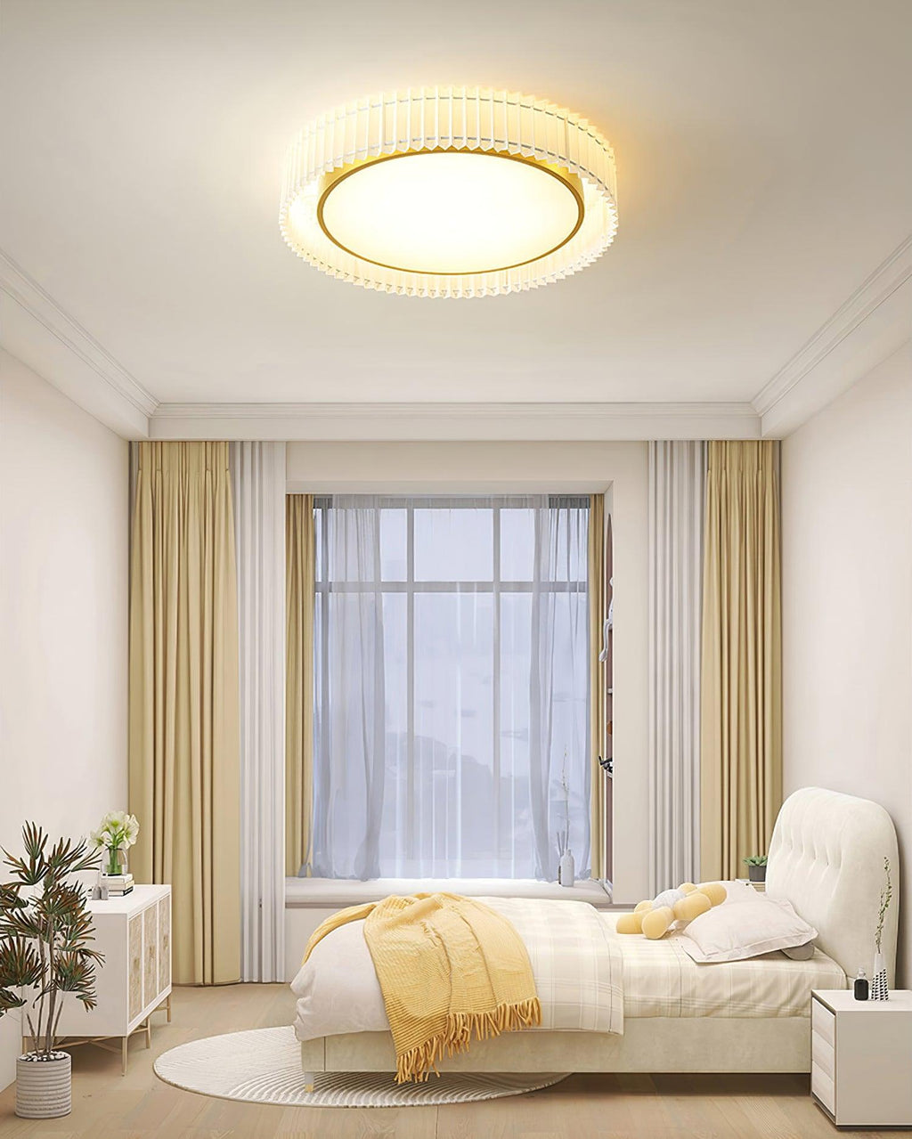 Round Pleated Ceiling Lamp