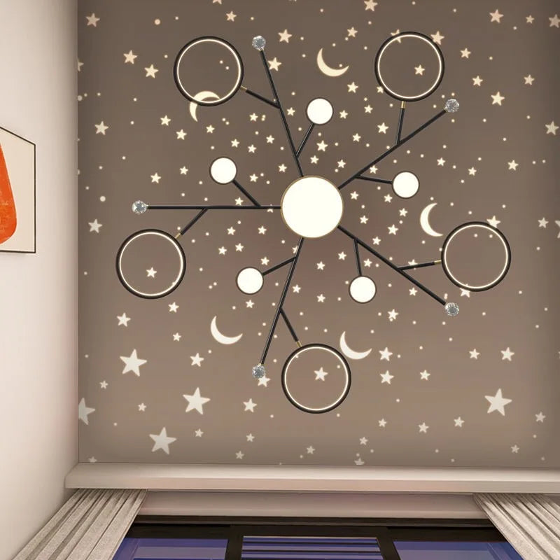 Modern LED Ceiling Chandelier | New Star Projection | Living Room Bedroom Lighting Fixtures