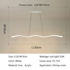 Modern Wave LED Chandelier for Dining Room and Bar Lighting