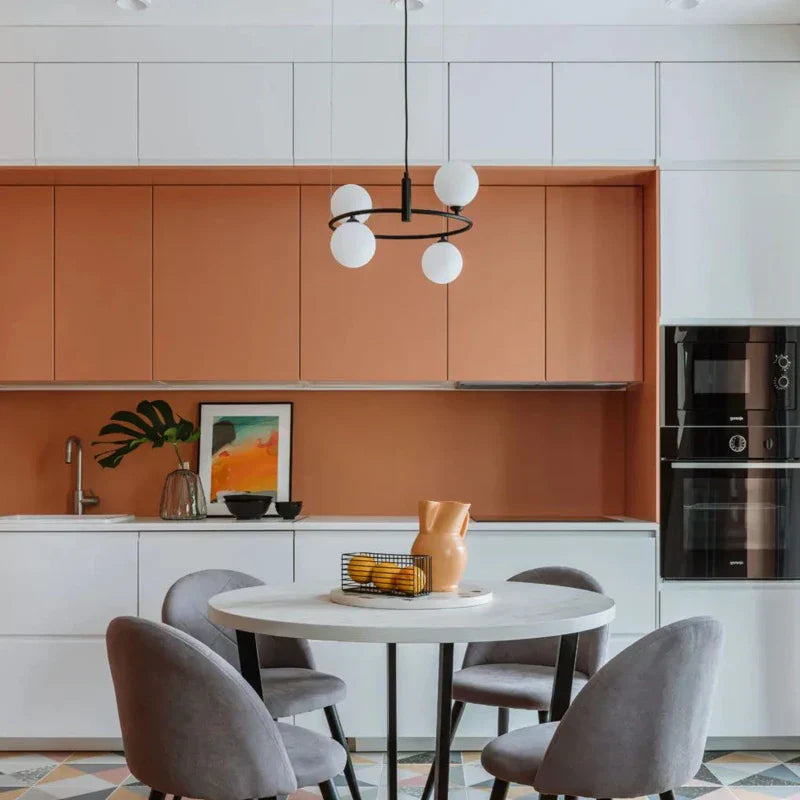 White Glass Ball Chandelier Modern Nordic Ceiling Lamp LED Minimalist Pendant Light