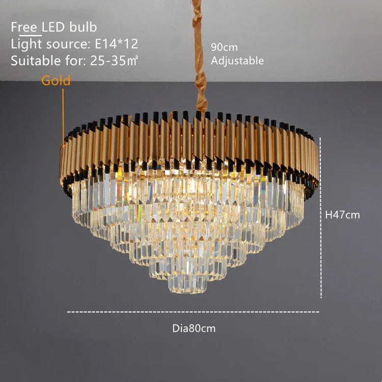 Luxury K9 Crystal Ceiling Chandelier: High-end LED Lighting for Home Decor