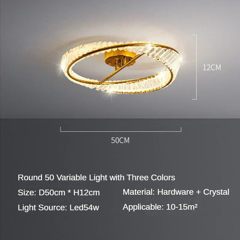 Modern Crystal LED Chandelier Ceiling Lamp for Luxurious Bedroom and Living Room