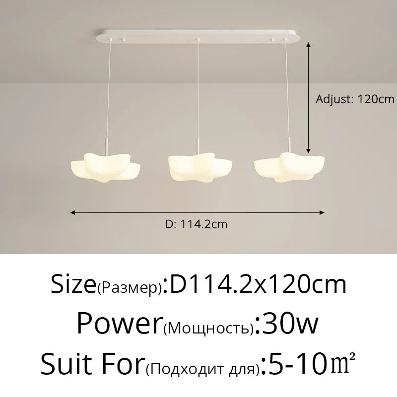 Cloud White Floating Pendant Chandelier for Dining Room, Kitchen Island, Indoor Lighting