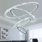 Gold Gloss LED Crystal Ring Chandelier for Modern Luxury Living Room