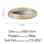 Crystal LED Ceiling Chandeliers: Modern Living Room Dining Room Pendant Lamp