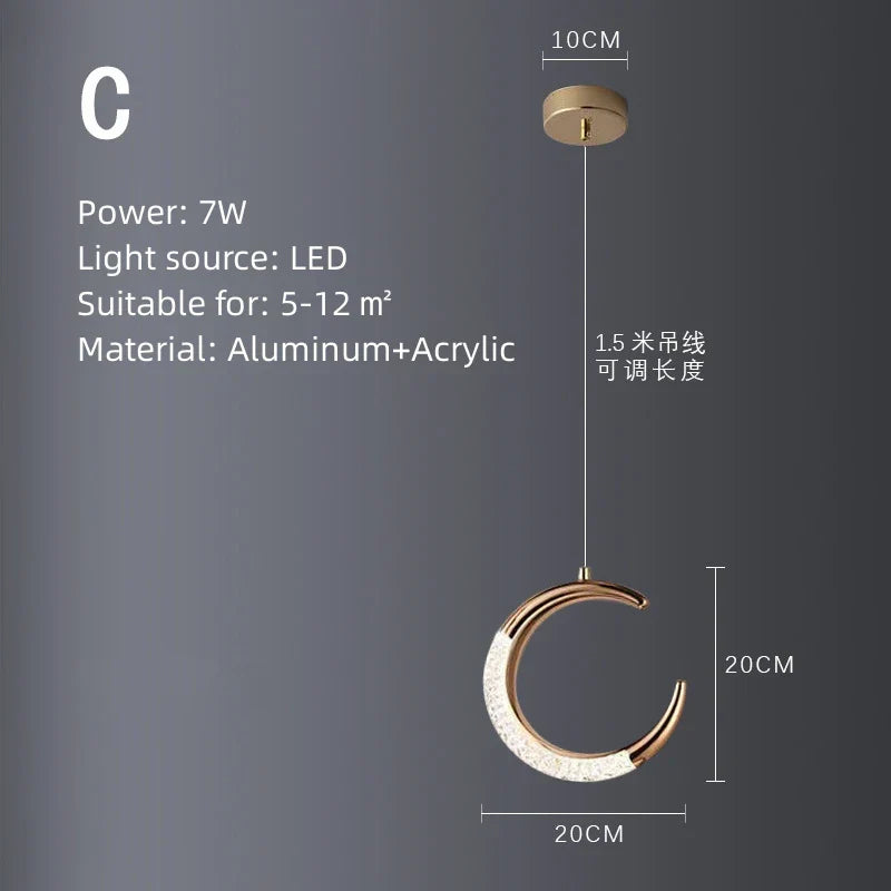 Rotatable LED Pendant Lamp for Modern Indoor Living Room Art Decor Lighting