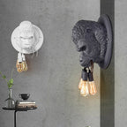 Gorilla Resin Wall Lamp: Modern Retro Animal LED Home Decor Bedside Lighting