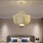 Meshmatics Chandelier: Modern Cage Design LED Dimmable Lighting Fixtures for Dining Room