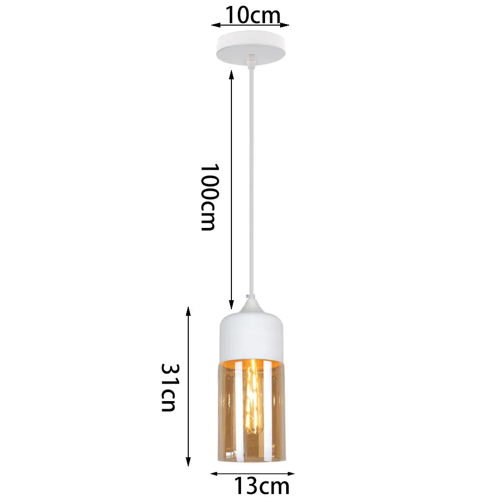 Glass Shade Pendant Light, Industrial Kitchen Restaurant Decor Lighting