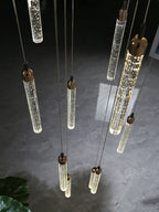 Crystal LED Chandelier | Modern Pendant Light for Staircase & Living Room