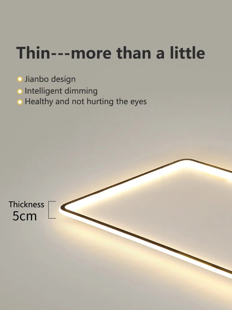 Modern LED Ceiling Lights Rectangular Smart Main Lamp Nordic Style