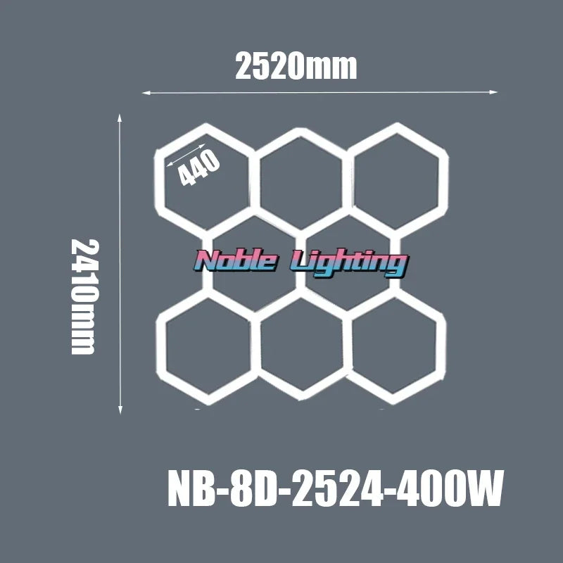 Honeycomb LED Ceiling Light for Car Showroom and Workshop