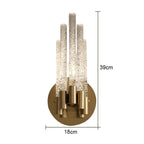 Water Ripple Glass Crystal Copper Wall Lamp - Modern Minimalist Indoor Lighting
