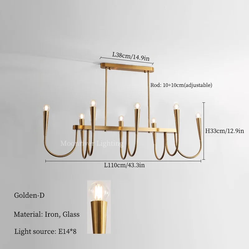 Black Pendant Chandelier: Luxury French Style Candle Hanging Light for Kitchen Island