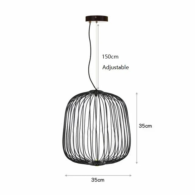 Modern Remote LED Pendant Lamp: Retro Bird Cage Design for Stylish Industrial Lighting