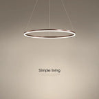 Modern LED Dimmable Chandelier Suspend Lighting, Aluminium Circle Ring Pendant Lights