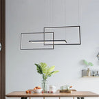 Modern LED Rectangle Pendant Chandelier for Living Room Dining Room Stair Loft Lighting