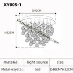 Crystal Chandelier: Modern Luxury LED Ceiling Lamp for Living Room and Bedroom