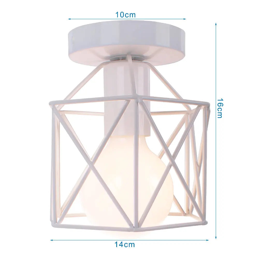 Wrought Iron Industrial Ceiling Light Fixture Vintage Lighting for Corridor Kitchen Balcony