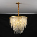 Retro E14 LED Pendant Lights in Black/Gold Finish - Elegant Crystal Suspension Lamp