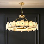 Natural Marble LED Chandelier for Luxury Living Room Art Deco, Dining Room Lighting