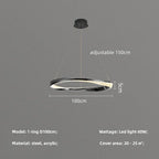 Modern Steel Dimmable LED Chandelier: Remote Control Stair Lustre Pendant Lights