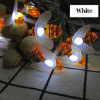 Solar Bee String Lights: Outdoor Fairy Light Garland 8 Modes Waterproof Garden Party Decor