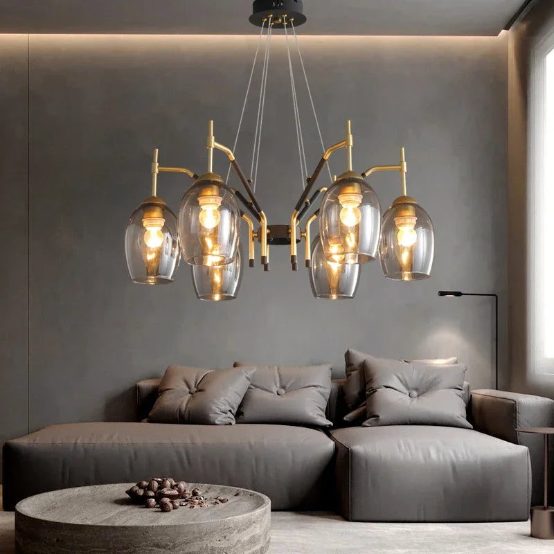 Vintage LED Farmhouse Chandelier Nordic Pendant Lamp for Living Room Hall Bedroom