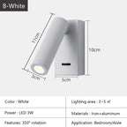 Bedroom Wall Lamp Surface Spotlight Indoor Reading Sconce Lights