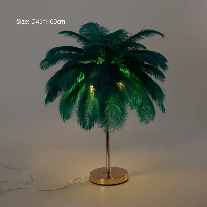 Modern Ostrich Feather Shade LED Floor Lamp for Stylish Indoor Lighting