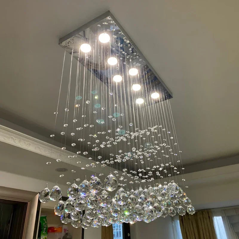 LED Crystal Chandeliers for Modern Living Room & Office Lighting