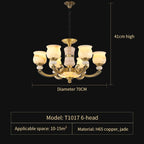 Luxury Natural Jade Chandelier for Duplex Villa and Restaurant, Guangdong Lamps