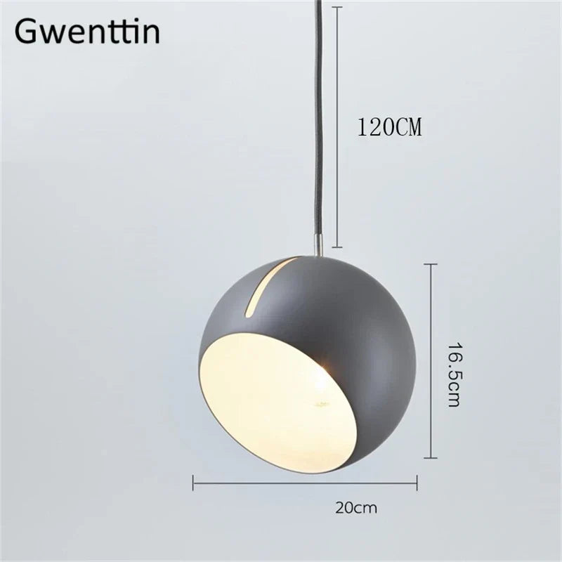 Gold Ball Pendant Light: Nordic Modern LED Hanging Lamp for Home Decor