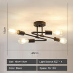 Sputnik Ceiling Chandelier: Modern Nordic Semi Flush Mount Lighting Fixture