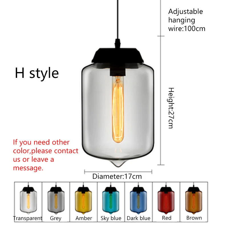 Glass Pendant Chandelier E27 Ceiling Light for Living Dining Kitchen Bedroom