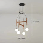 ASTRA Wood Pendant Light Multi Head LED Chandelier Interior Decor Lamp