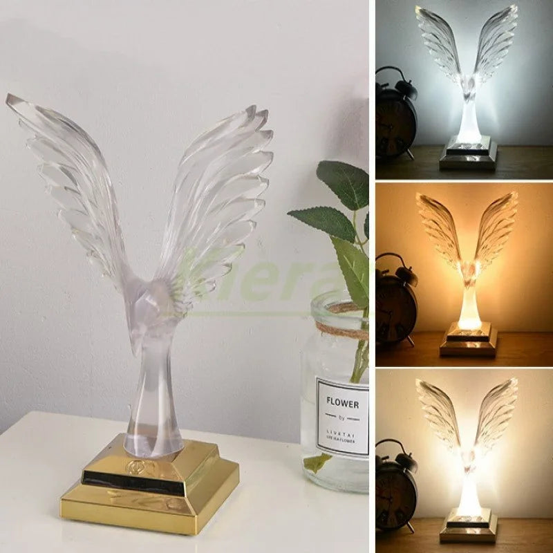 Crystal Eagle LED Table Lamp for Bedroom Study and Living Room
