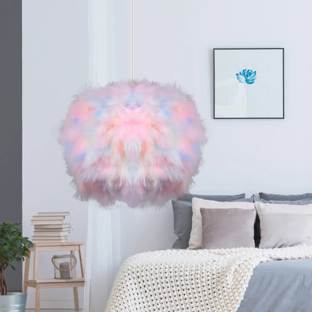 Fluffy Feather Pendant Light by - Nordic Chandelier for Living Room & Bedroom