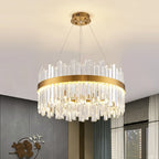 Gold Crystal Ceiling Chandelier | Luxury Indoor Lighting for Living & Dining Room