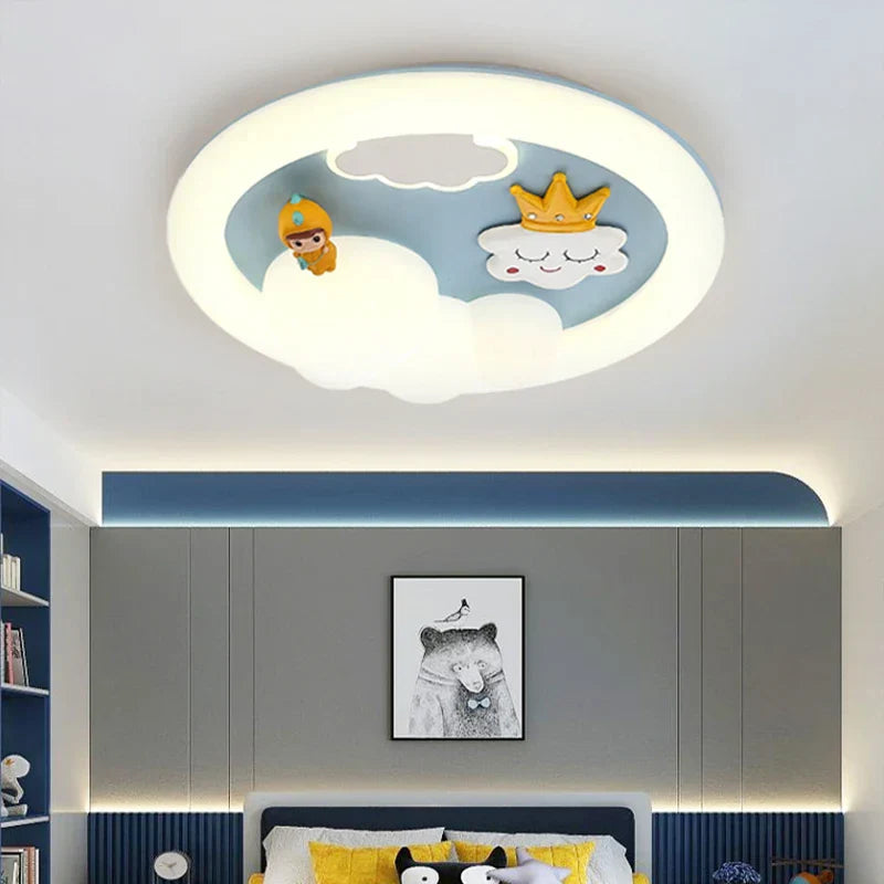 Kids Ceiling Light: Minimalist Pink Blue Lamp for Bedroom or Living Room