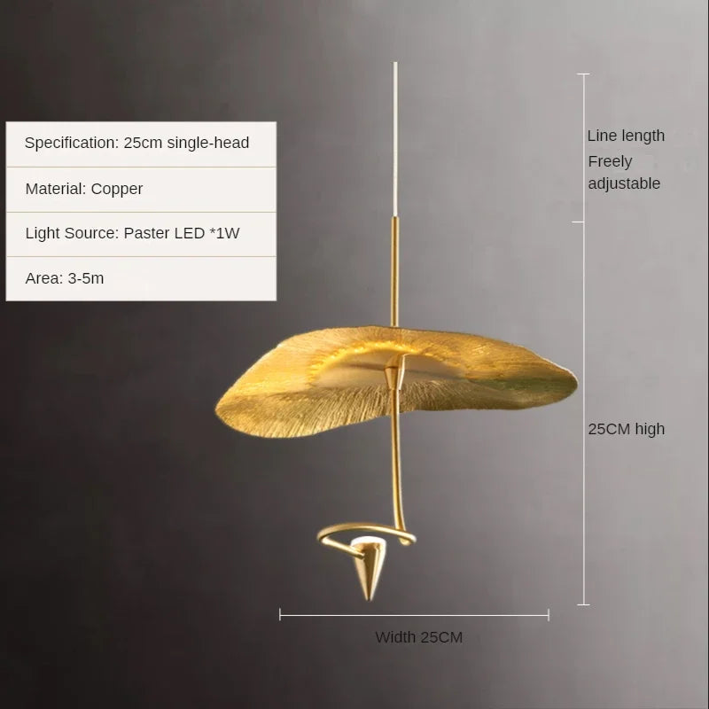 Modern Copper Lotus LED Chandelier for Duplex Living Room - Luxury Indoor Lighting Fixtures