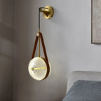 Copper Glass Wall Lamp: Nordic Light Luxury Leather Bedroom Decor