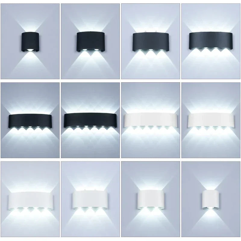 Nordic LED Aluminum Outdoor Wall Lamp Up Down Modern Lighting for Home & Bathroom